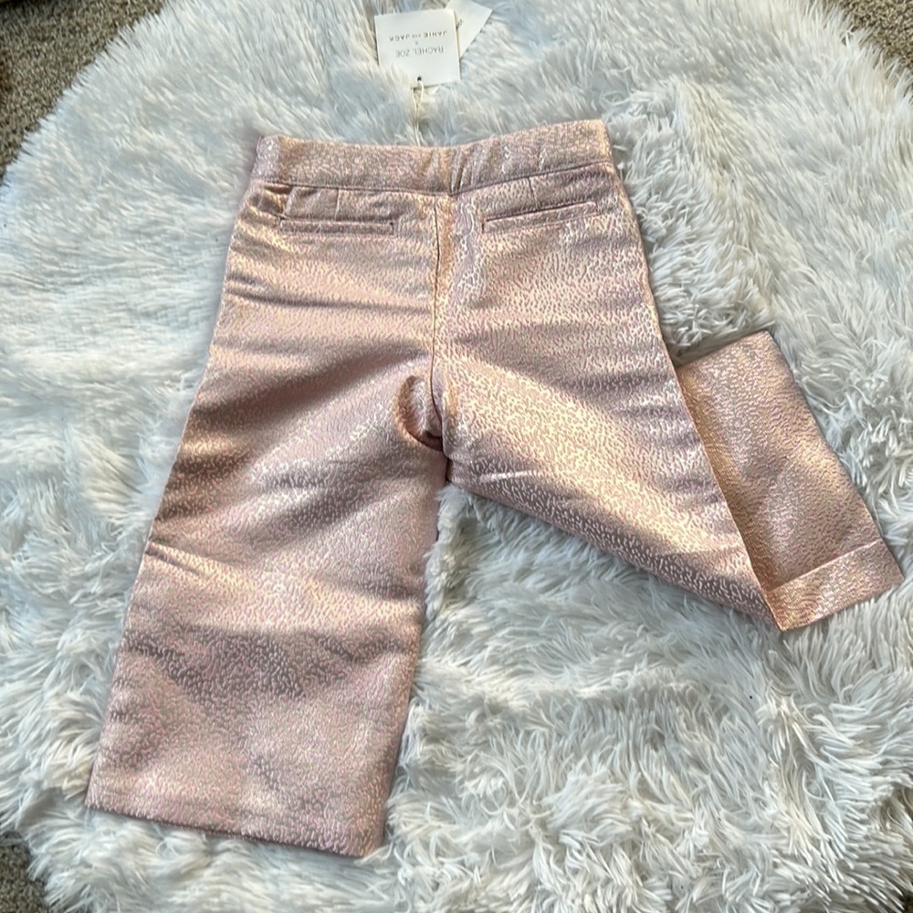 Rachel Zoe X Janie and Jack Toddler Girls Wide Leg Pink Metallic Print Pants - Picture 4 of 5
